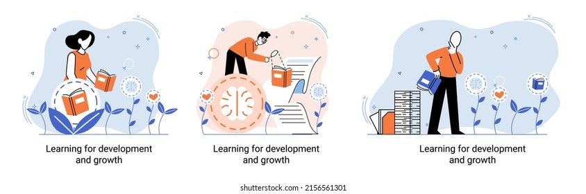 Learning Development Growth Selflearning Metaphor Online Stock Vector ...