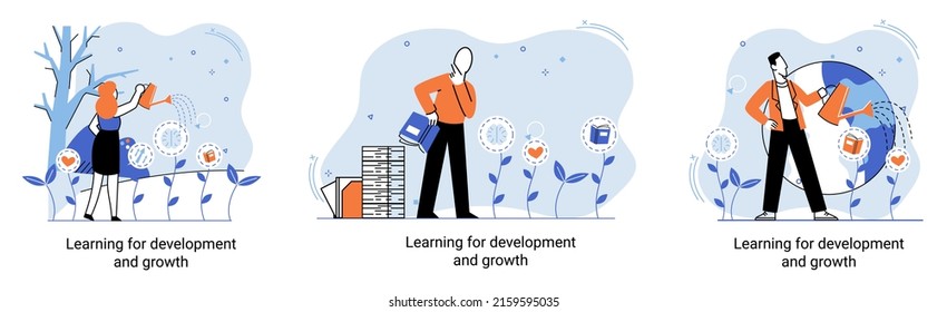 Learning Development Growth Selflearning Metaphor Online Stock Vector ...