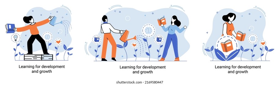 Learning Development Growth Selflearning Metaphor Online Stock Vector ...