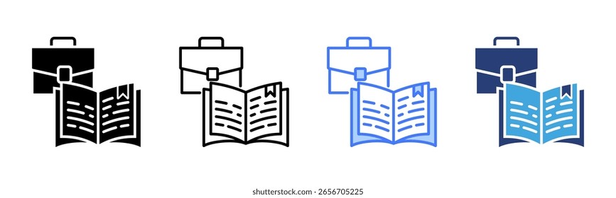 Coleção de vários estilos de folha de ícone Aprendizado e Desenvolvimento