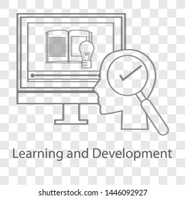 Learning and development icon. Vector illustration on transparent background. 