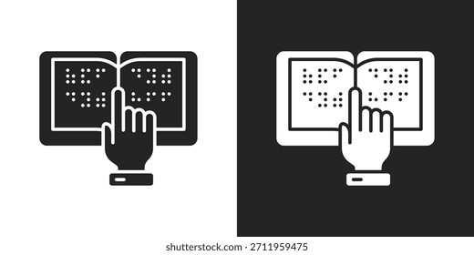 Icono De Discapacidades De Aprendizaje En Estilo De Glifo En Blanco Y Negro