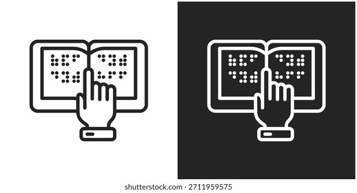 Icono De Discapacidades De Aprendizaje En Estilo De Línea En Blanco Y Negro