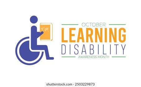 Learning Disability Awareness Month is observed every year on October. Holiday concept background, placard, banner design template Vector illustration background design.