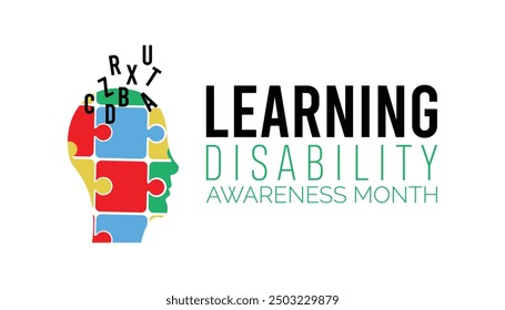 Learning Disability Awareness Month is observed every year on October. Holiday concept background, placard, banner design template Vector illustration background design.