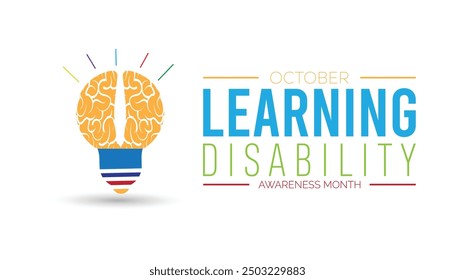 Learning Disability Awareness Month is observed every year on October. Holiday concept background, placard, banner design template Vector illustration background design.
