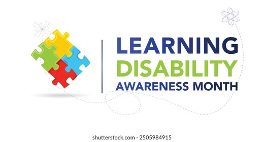 Learning Disability Awareness Month is observed every year on October. Holiday concept background, placard, banner design template Vector illustration background design.