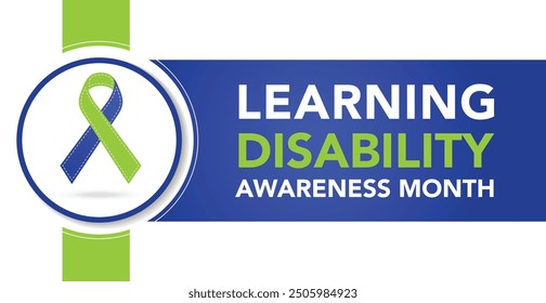 Learning Disability Awareness Month is observed every year on October. Holiday concept background, placard, banner design template Vector illustration background design.