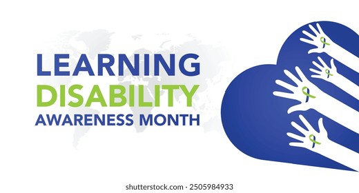 Learning Disability Awareness Month is observed every year on October. Holiday concept background, placard, banner design template Vector illustration background design.