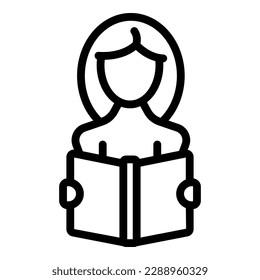 Vector de contorno de icono de discapacidad de aprendizaje. Educación escolar. Escolar infantil