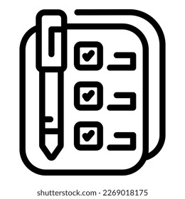 Learning to do list icon outline vector. School learn. Early learning