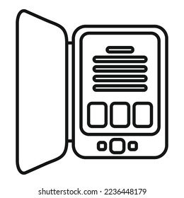 Learning ebook icon outline vector. Digital education. Online school