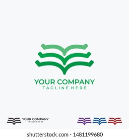 learning education book shop store vector logo design template. Creative Book Concept Logo Design. Book logo for education and business. vector eps10 editable