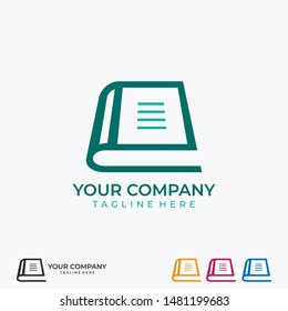 learning education book shop store vector logo design template. Creative Book Concept Logo Design. Book logo for education and business. vector eps10 editable