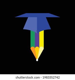 Elemento de diseño del logotipo del icono de aprendizaje y educación