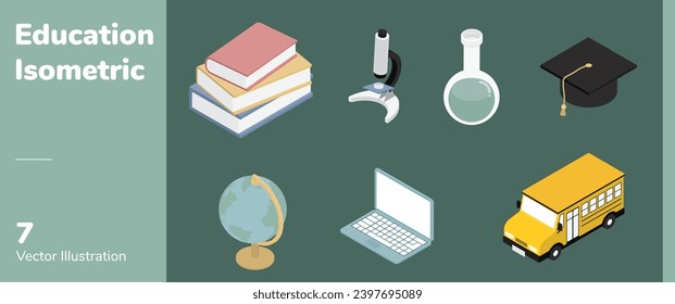 Learning Education Isometric System Element