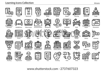 Learning Education Knowledge and Skill Development Icons
