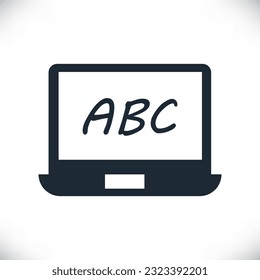 learning education laptop icon vector isolated on white background