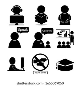 Learning Education and Training icon vector set.