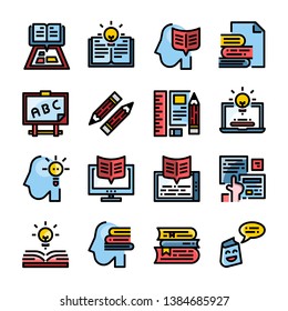 Learning Education vector icon set