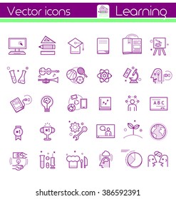 Learning and education, Vector icons
