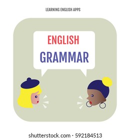 Learning English Grammar application design, England UK.