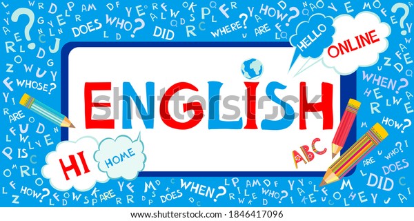 Learning English Online English Lesson Pupils Stock Vector (royalty 