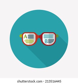 Learning flat icon with long shadow,eps10