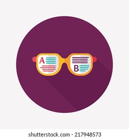 Learning flat icon with long shadow,eps10