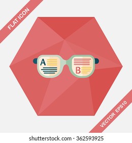 Learning flat icon with long shadow,eps10