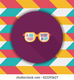 Learning flat icon with long shadow,eps10