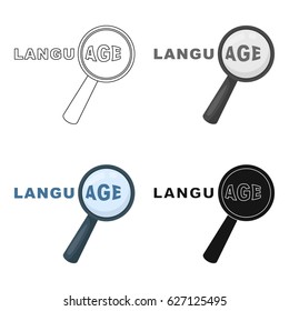 Learning foreign language icon in cartoon style isolated on white background. Interpreter and translator symbol stock vector illustration.