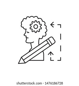 Learning, gear, pen, student icon. Element of education line icon