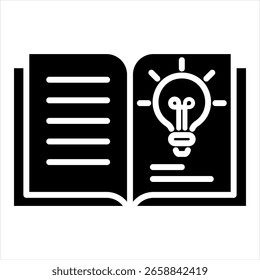 Ilustração do vetor de ícone de glifo de aprendizagem
