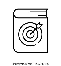 Learning goal line icon, concept sign, outline vector illustration, linear symbol.