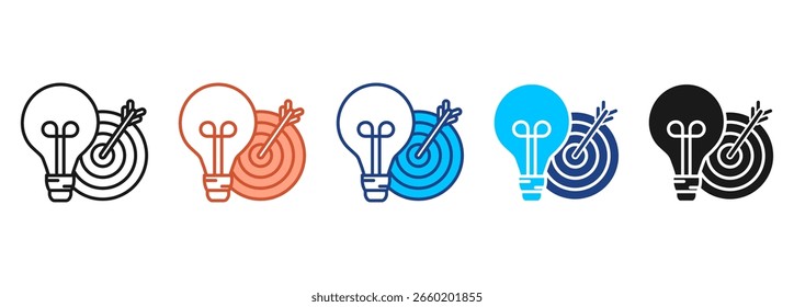 Learning Goals Icon Set Multiple Style Collection