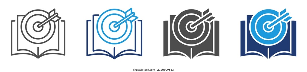 Hoja de iconos de objetivos de aprendizaje con varios estilos