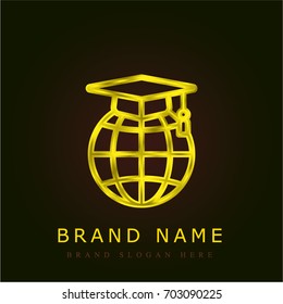 Learning golden metallic logo