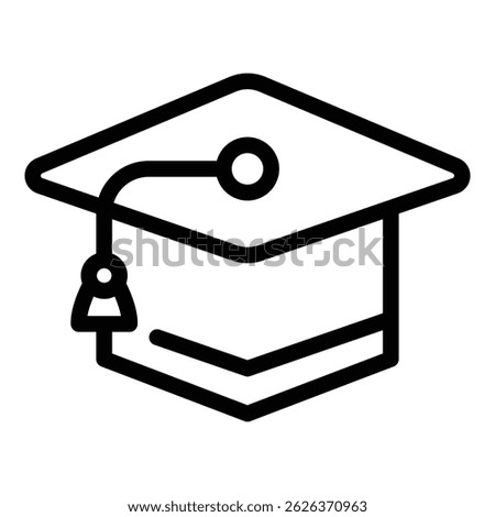 Learning graduation hat icon. Outline learning graduation hat vector icon for web design isolated on white background