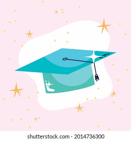 icono uniforme de la graduación de aprendizaje