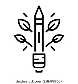 Learning growth icon in linear style 