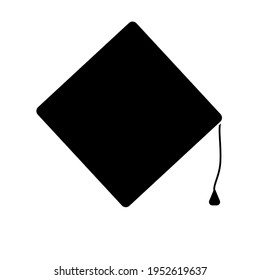 Learning hat outline vector icon. Learner sign. Education concept. University uniform. Student degree. Knowledge label. Flat simple line design illustration.
