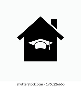 Icono de Aprender el hogar. Símbolo de escolaridad en el hogar - Vector.
