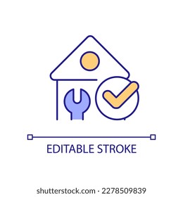 Learning home repair skills RGB color icon. Simple maintenance in residential settings. Handyman career. Isolated vector illustration. Simple filled line drawing. Editable stroke. Arial font used