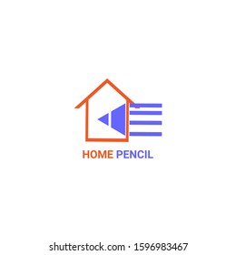 learning house logo in the form of a house and pencil