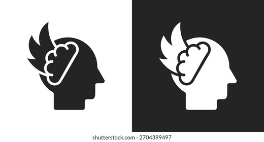 lernendes Symbol im schwarz-weißen Glyphenstil