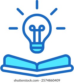 Learning Icon Blue Color Vector Illustration