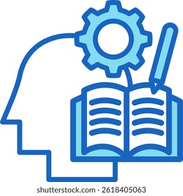 Learning Icon Blue Vector Illustration