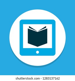 Learning icon colored symbol. Premium quality isolated e-reader element in trendy style.