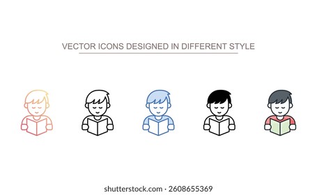 Learning icon design with white background stock illustration